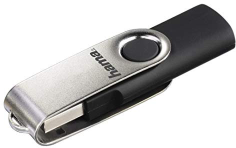 Hama 64 GB USB-Stick USB 2.0 Datenstick (15 MB/s Datentransfer, mit Öse zur Befestigung am Schlüsselring, Speicherstick, Memory Stick aus Metall, geeignet für Windows/MacBook) Silber