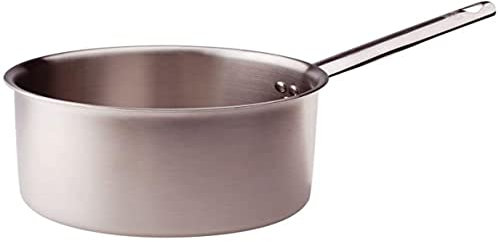 Pentole Agnelli ALIX105ALIN16 Casseruola Alta con Manico in acciaio, Trilaminato Alluminio-Acciaio per induzione, 16 cm