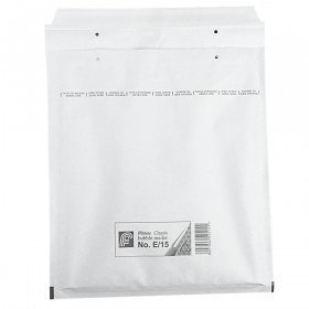 Prodye Luftpolstertaschen E15, 240x270mm passend für 3 x 14mm oder 6 x 7 mm DVD-Hüllen, 25 Stück, Weiß