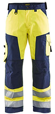 Blaklader 15661811 Hochwertige Arbeitshose Ohne Nageltaschen, Gelb/Marine, grootte C44
