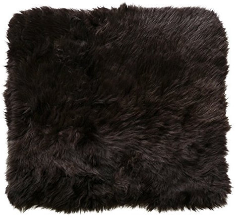 Harrys-Collection Sitzkissen 42x42 cm aus bestem Lammfell hochwollig, Farben:Dunkelbraun