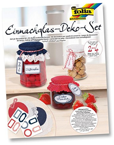 Einmachglas-Deko-Set dunkelblau/ rot