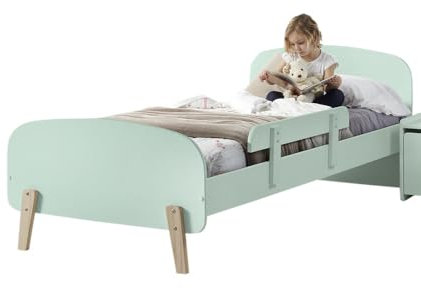 'Autobett kico0393 Kiddy Kombination 2 teilig: Bett und Sicherheit des Bettes Mintgrün MDF und Kiefer massiv 206, 6 x 96 x 72 cm