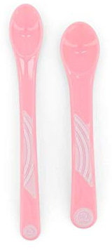 Twistshake Baby-Fütterlöffel-Set – 2er-Pack | BPA-freies Besteckset zum Entwöhnen von Babys | Lernbesteckset für Kinder | Kinderbesteck ab 4 Monaten | Pastellrosa