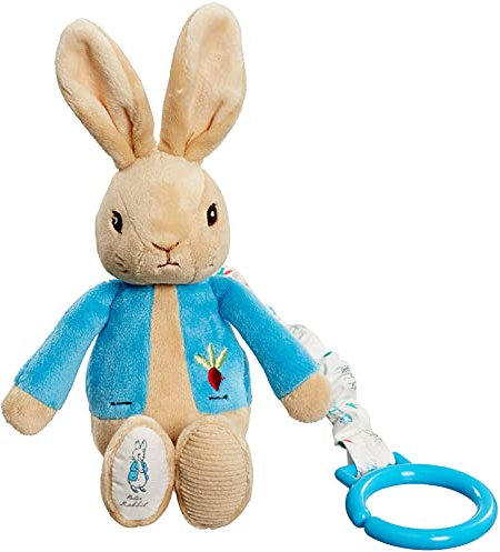 Rainbow Designs PO1451 Beatrix Potter Peter Rabbit Jiggle Attachable Soft Toy - Unisex Pram Toy for Toddlers and Babies