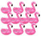 AcserGery Aufblasbarer Getränkehalter PVC Flamingo Schwimmender Bierhalter Getränke Dosenhalter Flaschenhalter Getränkehalter für Schwimmbad Strand 10 Stück - Rosa (Rosa)