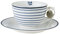 Laura Ashley - Cappuccino Tasse und Untertasse - Blueprint Candy Stripe - 2-teilig - Ø9,5 cm