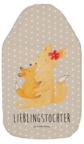 Mr. & Mrs. Panda Wärmflasche Fuchs Mama - Geschenk, Wärmflasche mit Bezug, Vatertag, Muttertag, Mutter, Kleine Wärmflasche, Lieblingstochter, Bruder,