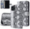 UNIQ Accessory Tasche Snake Book CASE 3D Schlangenhautmuster kompatibel mit iPhone 11 Pro Schwarz/Weiß
