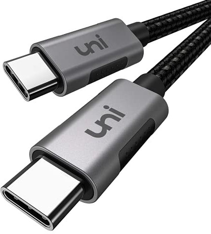 uni USB-C Ladekabel 4.5m, USB C auf USB C Kabel 5A 100W, kompatibel für iPhone 15/15 Plus/15 Pro, MacBook Pro M2, iPad Pro M4, Surface Book, Galaxy, Google Pixel 3/3XL usw.