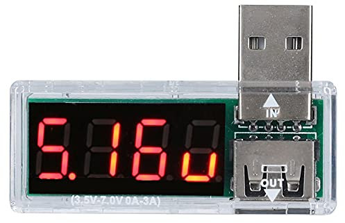 2Pcs USB Charger Detector Current Voltage Tester Battery Voltmeter Ammeter Multimeter for Mobile Phone Chargers (white), Ammeter