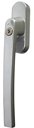 Roto Original Line Griff Patio Z mit Logo, Abschließbar, Farbe Natursilber, Stiftlänge 35 mm 1Schlüssel TS7443 25 x 3.6 x 6.7