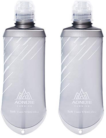 Azarxis Gourde Souple Flasque Running Bidon Sport Pliable Poche Hydratation Flacon Bouteille d'eau pour Randonnée Marathon (170ml - 2 Pièces)