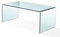 SDM Mesa Baja Rectangular de diseño, Cristal Curvado de 10 mm de Espesor Acabado Transparente, Medida 100x48x43 cms de Alto.