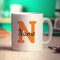 Personalised Mug With Initial & Name - 11oz Cup - Customised Printed Gift for Him, Her, Anniversary, Wedding, Birthday - Orange
