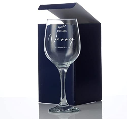 Personalised Fabulous Nanny Wine Glass Gift With Sentiment