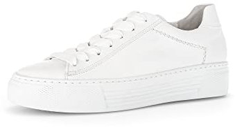 Gabor Women Trainers, Ladies Low-Tops,Removable Insole,Street Shoe,lace up Shoe,Sports Shoe,Platform Sole,Leisure,White (Weiss),38.5 EU / 5.5 UK