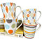 Darthome Pastel Graphics Mugs Set of 4 Bone China 380ml Assorted Retro Shapes Coffee Cups