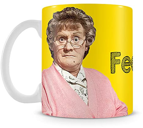 MRS Brown's Boys Feckin' Mug Yellow Theme Personalised Custom Any Name Great Birthday Christmas Or Novelty Gift Coffee Tea Mug Unique 11oz White Ceramic Mug.