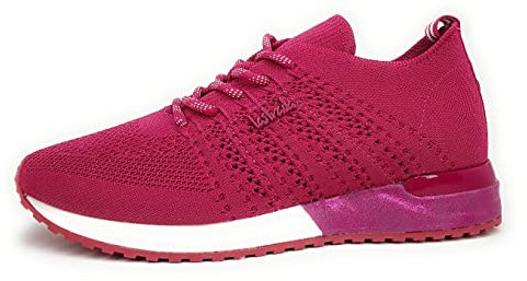 La Strada Fuchsia Knitted Sportliche Schnürschuhe für Damen