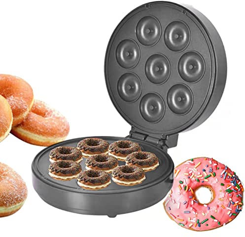 Donut Maker, Non-Stick 8- Donut Maker Machine 1400W Donas Maker Rapid Uniform Heating, Doughnut Maker for Create Vegan, Breakfast, & Ice Cream Doughnuts, Sorbet Purple
