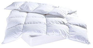 Home4You Steppbett - 135 x 200 cm - Daunen - Federn - Baumwollbezug - Bettdecke Steppdecke