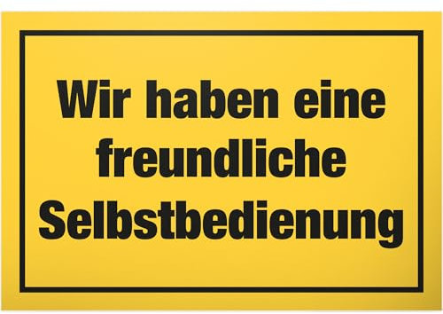 DankeDir! Selbstbedienung - 30 x 20 cm Schild - Gaststätten Deko Kneipen Geschenk Gastronomie - Wanddeko Bar Dekoration lustiger Spruch Türschild Restaurant Deko Spruchschild