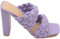Sandalo Donna Glicine Lilla Mules Sabot con Tacco Largo Comodo 12 Doppia Fascia Effetto Intrecciato Moda Estate (38 EU)