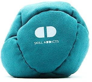 Skill Addicts Footbag - Dunkles Türkis (Freistil Foot Bag für jedes Fähigkeitsniveau, Enthält einen Satz Hackysack-Aufkleber und eine App zum Erlernen von Tricks)