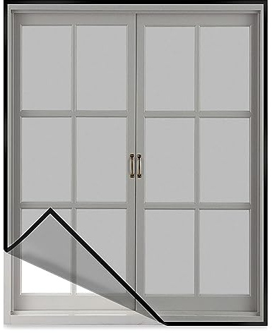 Timizi Fliegengitter Insektenschutz 120x90cm, mit Klettband selbstklebend Insektenschutzgitter Schutz Gegen MüCken Insektenschutz-Rolos, für Fenster, Türen und Lichtschächte. - Schwarz