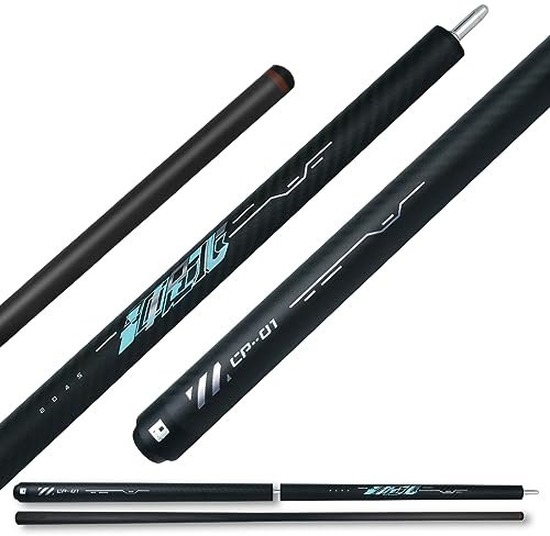 YEUEK Little Monster-Cyber Break & Jump Queue, 3-teilig, 540 g, schwarze Technologie, Kohlefaser, 12,9 mm, mit weicher Ledertasche