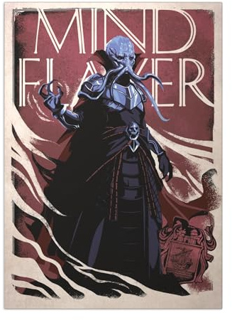 Displate Offiziell Dungeons And Dragons MetallPoster Magnetische Befestigung Inklusive Lizenziert Bilder Hochwertiges Poster Baldur's Gate III - Mind Flayers aka Illithids 45 cm x 32 cm