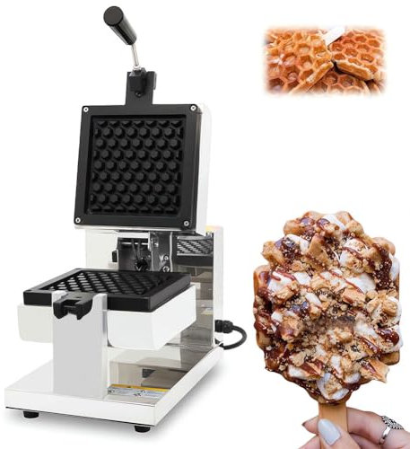 QUTBAG Máquina para Hacer gofres, máquina para Hacer gofres Comercial de 1800 W con Control de Temperatura y Temporizador, para Restaurante, Tienda de refrigerios