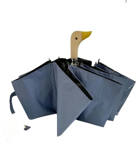 RINDE Regenschirm Niedliche Ente Duck Regenschirm Sonnig Und Regnerisch Doppelt Gebrauchte Sonne Regenschirm Weibliche Sonnenschutzmittel Anti-Uv Kreative Klappsonne Sun Regenschirm-Milchblau