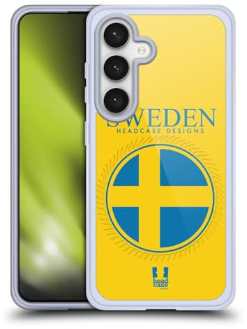 Head Case Designs Sweden Swedish Sverige Flag Fahne Flicken 2 Soft Gel Handyhülle Hülle kompatibel mit Samsung Galaxy S24 5G