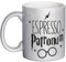 OM3® witzige Glitzertasse mit Spruch - Espresso Patronum mit Zauberspruch - Glitter Tasse | Keramik Becher | 11oz 325ml | Rundumdruck | Silber