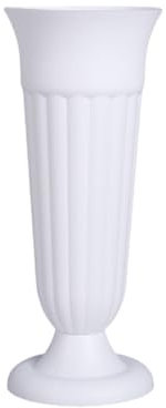 Allayu Magnifique Vase funéraire avec Pointes pour cimetière et Jardins commémoratifs, Plusieurs vases funéraires en Plastique avec Piquet au Sol, Blanc