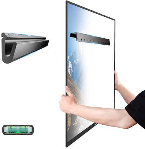 HYPIGO No Drill Studless TV Wall Mount, No Stud TV Wall Mount for Most 32–75 Inch TVs, Drywall TVs Hanger Bracket, Max VESA 600×400 mm Up to 150 lbs, Easy Install with New Bubble Level Included