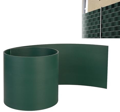 LARS360 Lot de 30 bandes brise-vue en PVC rigide - 250 x 19 cm - Clôture à double fil - Pour clôture de jardin à double fil - Vert