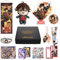 MOTAO Genshin Impact Box Xiao Hu Tao Qiqi Merch Set - Puppe, Poster, Kissenbezug, Standfigur, Armband, Abzeichen, Schlüsselanhänger, Kartenhülle, 30 Lomo Karten, 50 Aufkleber (Gaming)