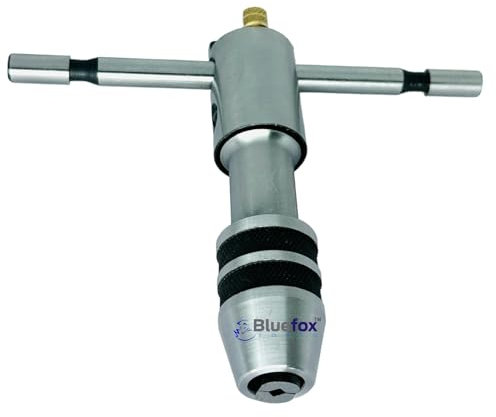 BLUEFOX TOOLS Umschaltknarre T-Griff Windeisen – (1/16 Zoll bis 5/32 Zoll (1,5 bis 4,0 mm)) | Verstellbares Werkzeug, Stahlgewindehalter | Ratsche T-förmiger Windeisen