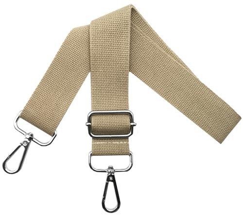 Taschengurte zum Wechseln Schultergurt Tasche - Taschengurt Verstellbar Breit 3.8cm mit Silber Karabiner, Tragegurt für Handtaschen Damen Taschenband, Umhängegurt Taschen, Khaki, Q10