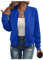 GORGLITTER Damen Bomberjacke Baseball-Kragen Jacken Casual Jacke Fliegerjacke Pilotenjacke Bomber Jacket Übergangsjacke Freizeitjacke Blau L