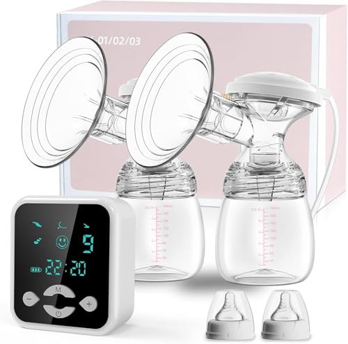 BaeMee Electric Breast Pump with 4 Modes & 9 Levels, Rechargeable Breast Pump Electrical, Strong Suction Breastfeeding Pump, Ultra Quiet, BPA Free