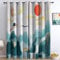Blickdichte Vorhänge Orientalische Landschaftsmalerei Bunt, Polyester Thermovorhang Kälteschutz Vorhang mit Ösen, Drucken Verdunkelungsvorhang Für Wohnzimmer Schlafzimmer Dekoration 150 x 166 cm