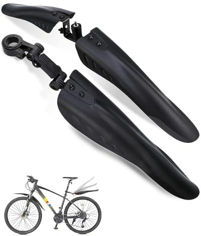 VeloGo Fahrrad Schutzblech Set 3-teilig – Universelle vordere und verstellbare hintere Matschschutzbleche mit 10 bunten reflektierenden Aufklebern, 24-29 Zoll Fahrräder