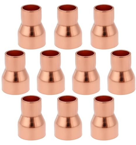Create idea 10Pcs Copper Reducer Solder Connection 15mm to 10mm for Plumbing Reducing Straight Connector Pressure Fitting Pipe Tube Connector Adapter