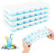 Bac à Glaçons, Lot de 4 Moule à Glaçons Silicone avec Couvercle, RISVOWO Ice Cube Tray Empilable, Carrés Bac Congelation, Glacon Moule Reutilisable pour Whisky, Cocktail, Glaces, Boissons(Bleu)