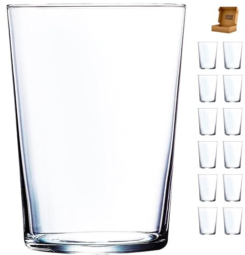 Genérico 12 x Vasos de Sidra/Copas 50 cl- Envio 24h - Elegantes Vasos de Cristal para Agua, Refrescos, Cerveza, Combinados, Copas, Cubatas - Transparentes (12, Estandar)