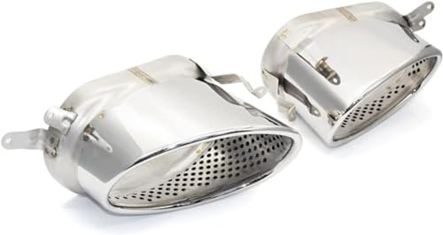 GwwEi6 Auto Auspuff Endrohr Für BMW F30 F31 E46 E63 E90 E92 325i 328i,Edelstahl Endrohr Schalldämpfer Spitze Auto Hinten Schwanz Kehle Zubehör,B/Argent.